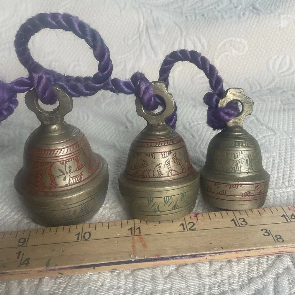 Vintage Brass 3 Bells On A 23